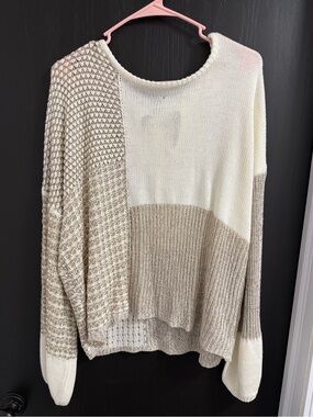 BUCKLE Blu Pepper Oversized Lightweight Color-block Sweater